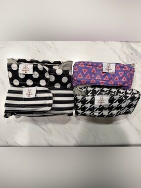 Cutebone Female Dog Diaper Diapers - Docked Tail - NO TAIL HOLE - Black White